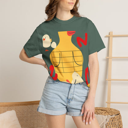 Graphic T-Shirt — Playful Koi &amp; Vase Collage Tee (OVASTYLE Brand)