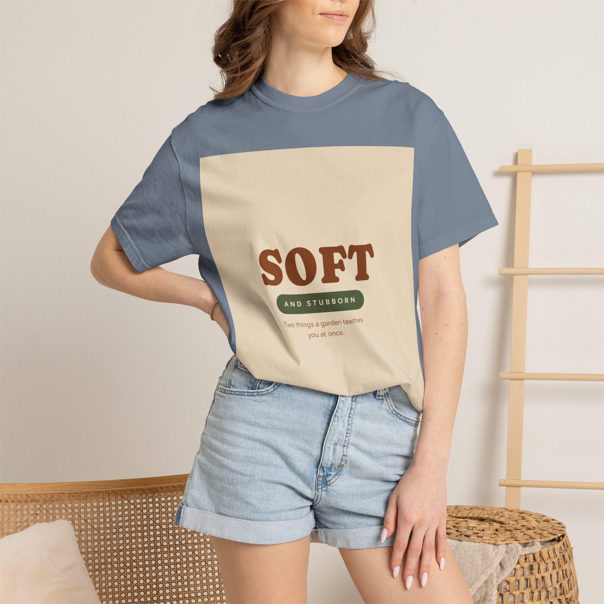 Soft and Stubborn T-Shirt — Retro Cream Graphic Tee