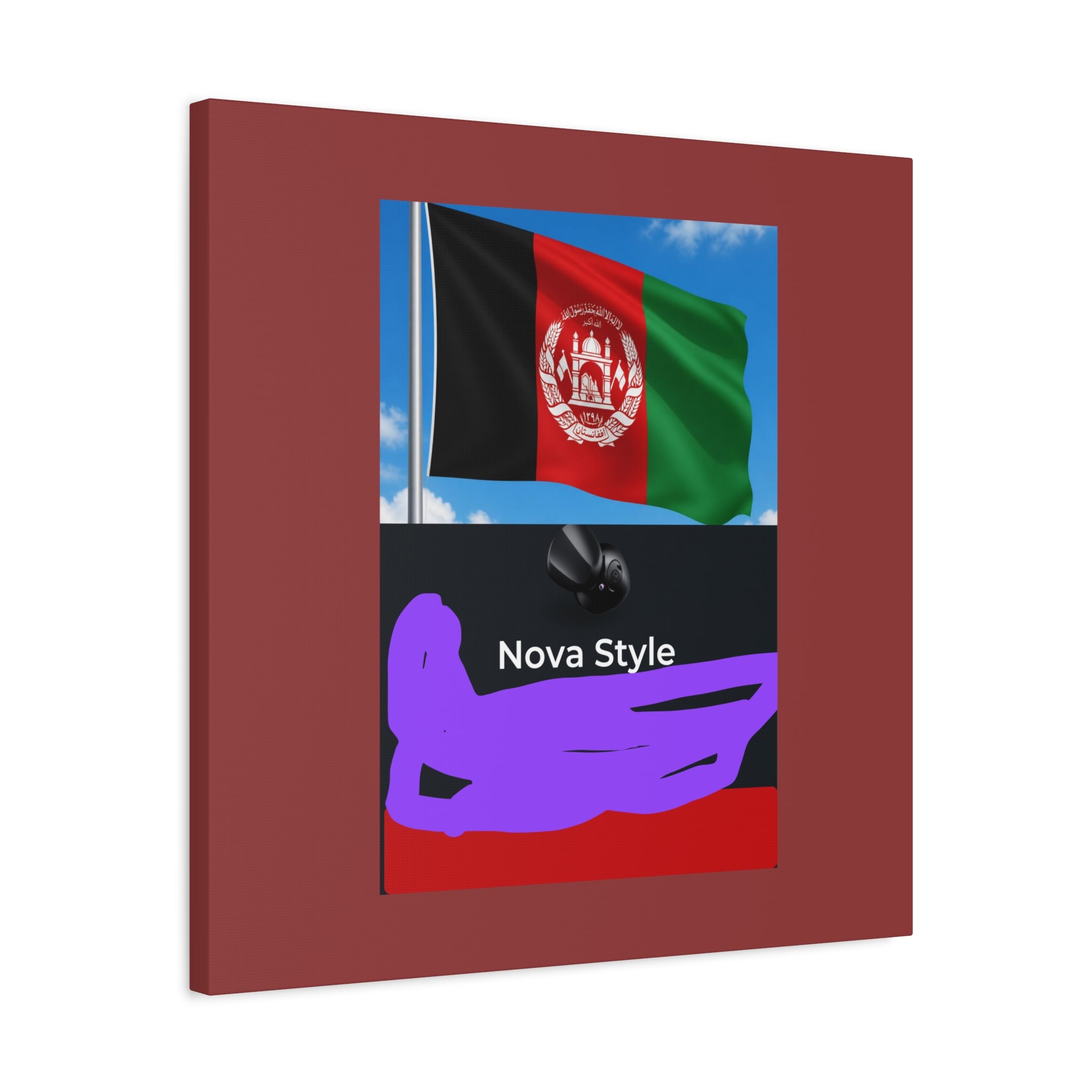 Afghan Flag Matte Canvas Print — Stretched 1.25" Wall Art