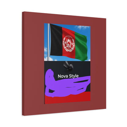 Afghan Flag Matte Canvas Print — Stretched 1.25" Wall Art