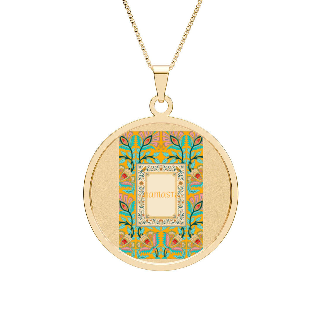 Round Photo Pendant — Personalized Ornate Border Necklace (Custom Photo Gift)