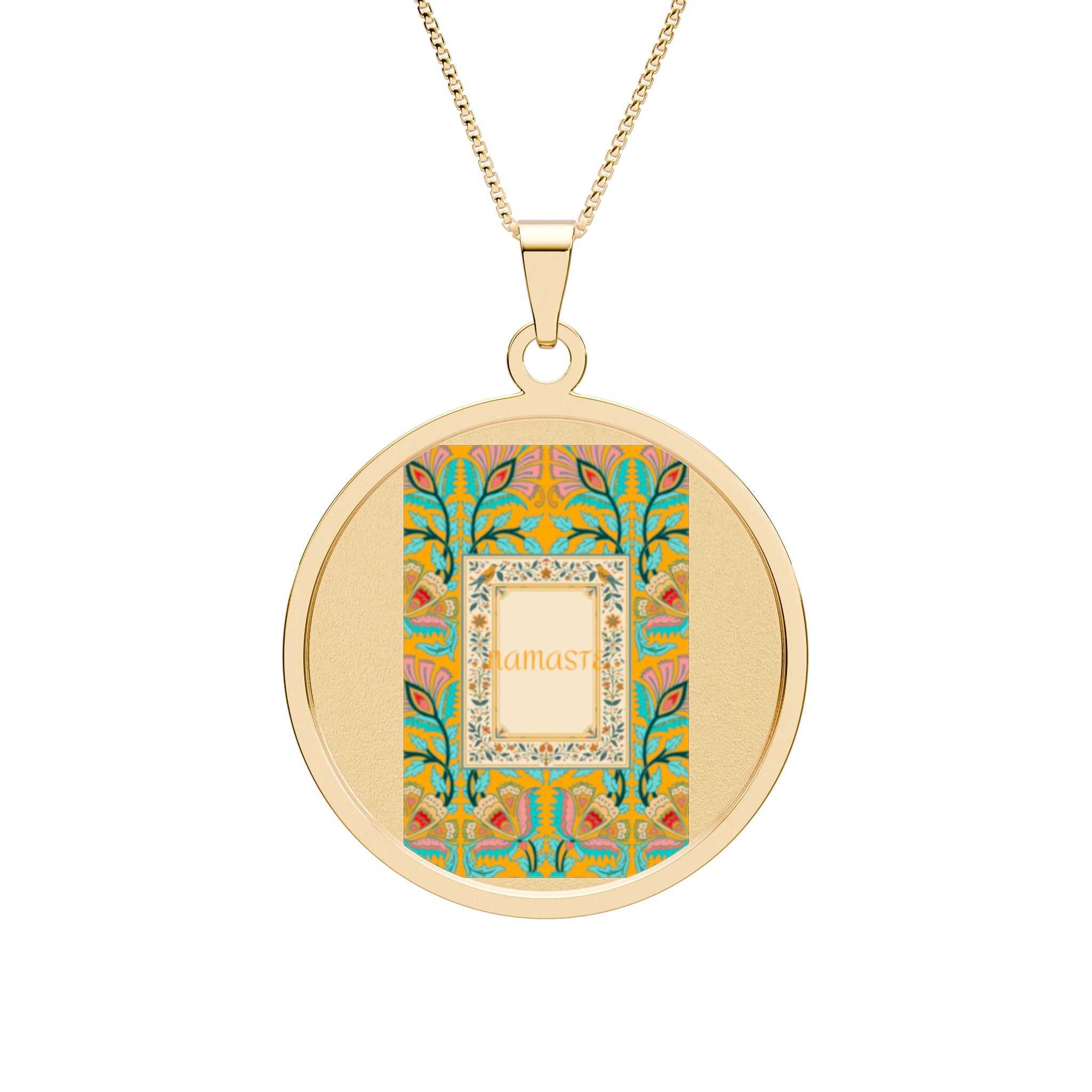 Round Photo Pendant — Personalized Ornate Border Necklace (Custom Photo Gift)
