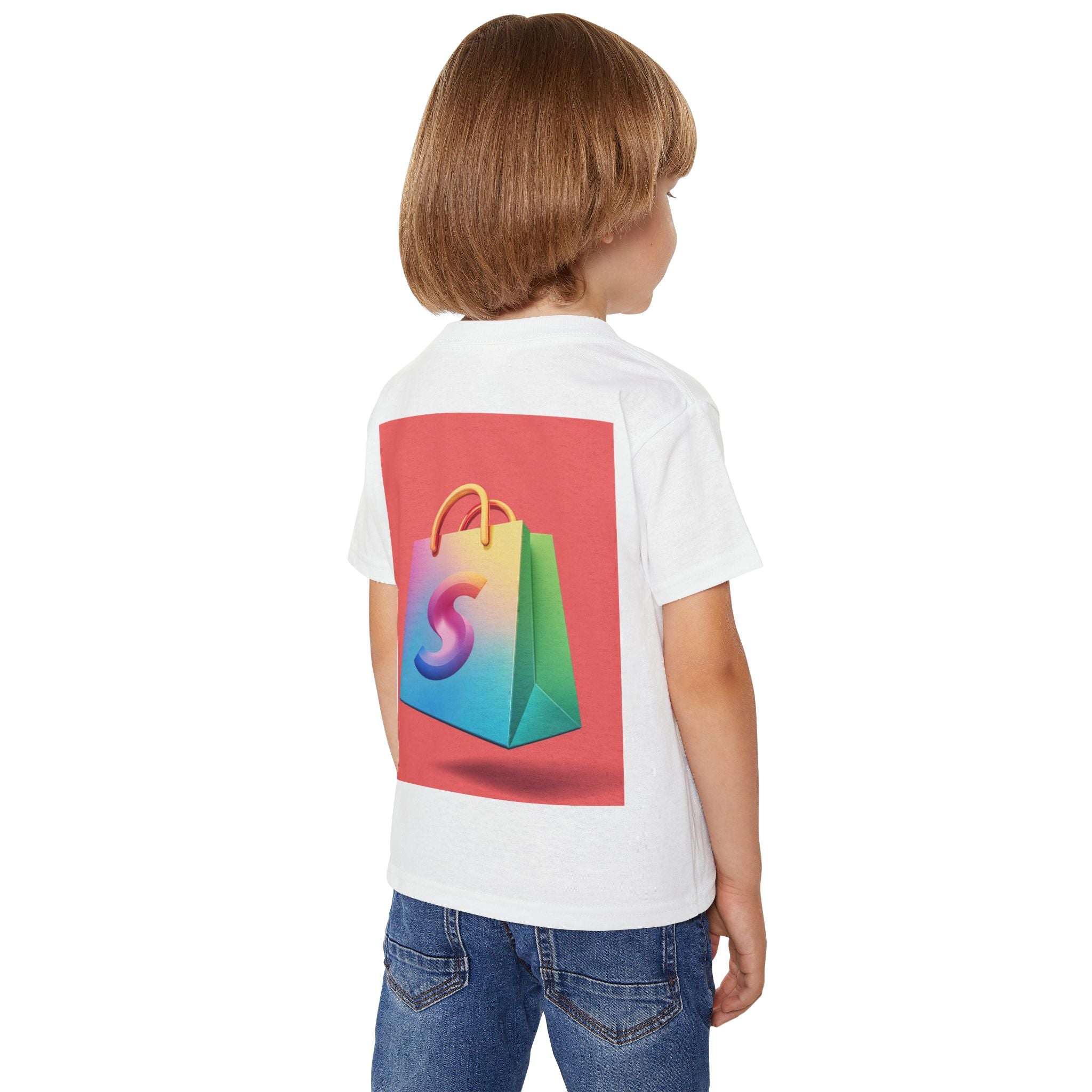 Toddler T-Shirt — Colorful Neon Shop &amp; Rainbow Shopping Bag Graphic