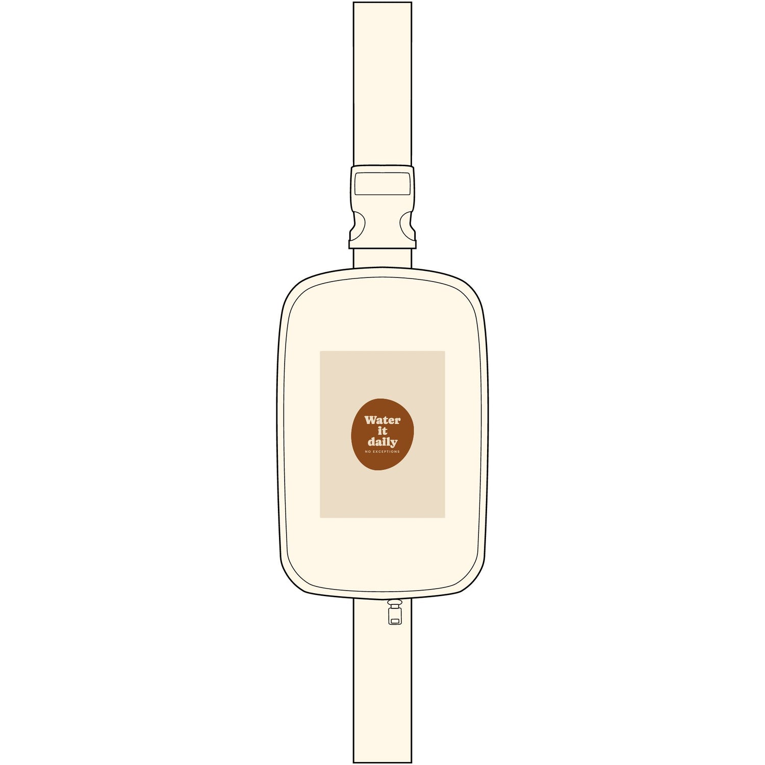 Explorer Sling Bag — Embroidered “Water the Daily” Casual Crossbody for Urban Adventures
