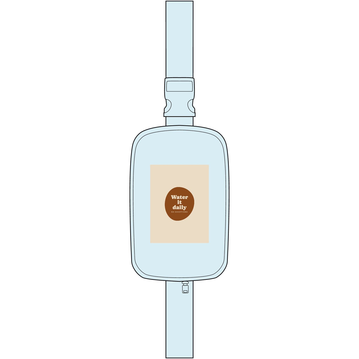 Explorer Sling Bag — Embroidered “Water the Daily” Casual Crossbody for Urban Adventures