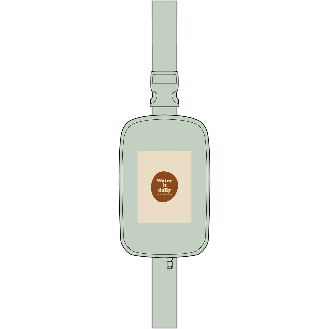 Explorer Sling Bag — Embroidered “Water the Daily” Casual Crossbody for Urban Adventures