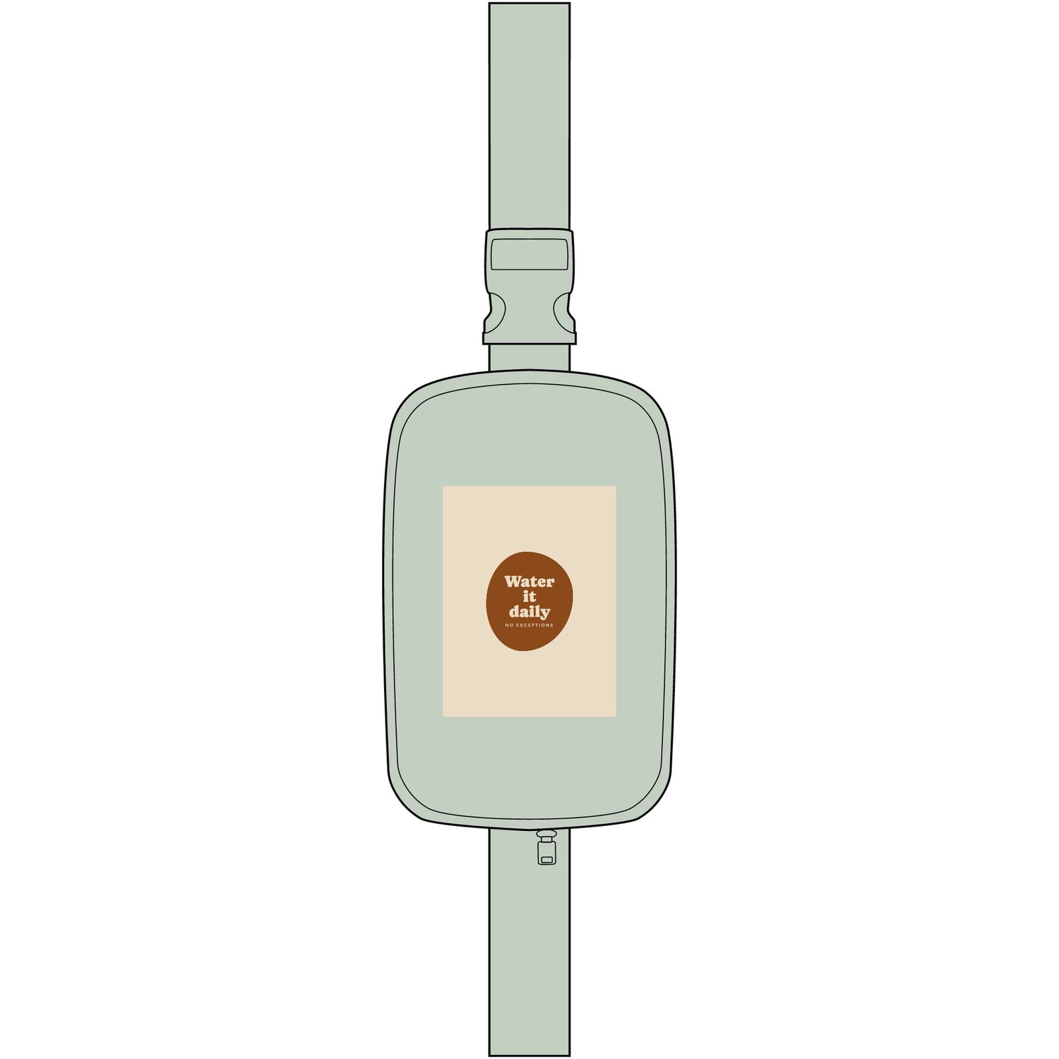 Explorer Sling Bag — Embroidered “Water the Daily” Casual Crossbody for Urban Adventures