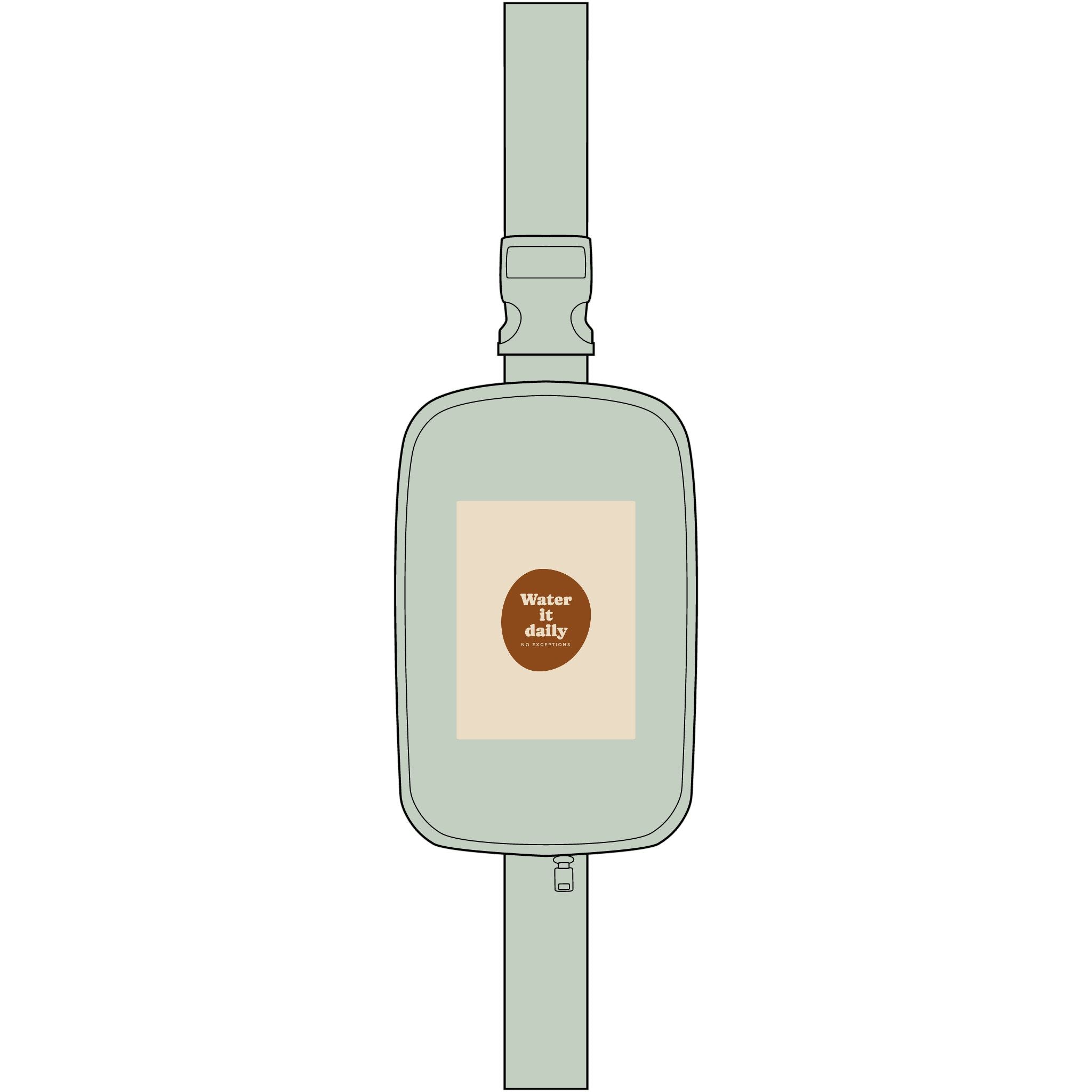 Explorer Sling Bag — Embroidered “Water the Daily” Casual Crossbody for Urban Adventures