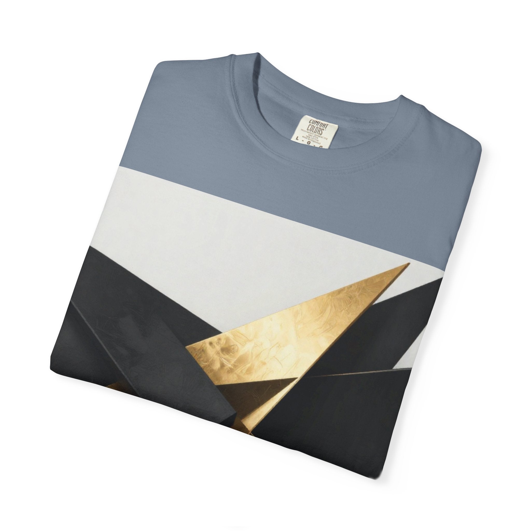 Graphic T-Shirt — Modern Gold Abstract &amp; Mountain Photo Print
