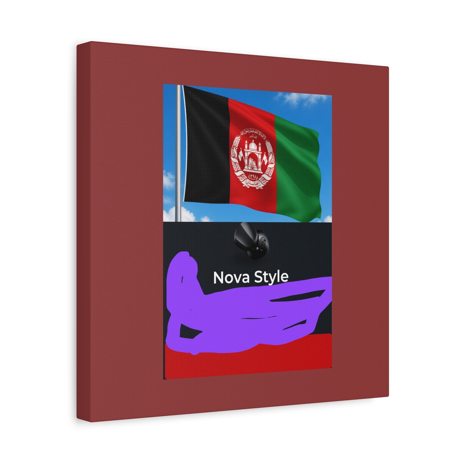 Afghan Flag Matte Canvas Print — Stretched 1.25" Wall Art