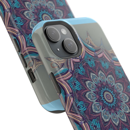 Phone Case — Blue Purple Mandala Magnetic Impact-Resistant Case