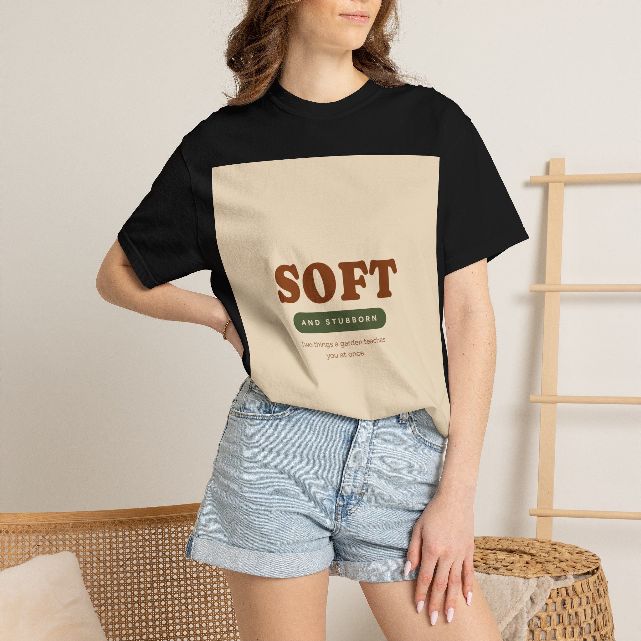 Soft and Stubborn T-Shirt — Retro Cream Graphic Tee