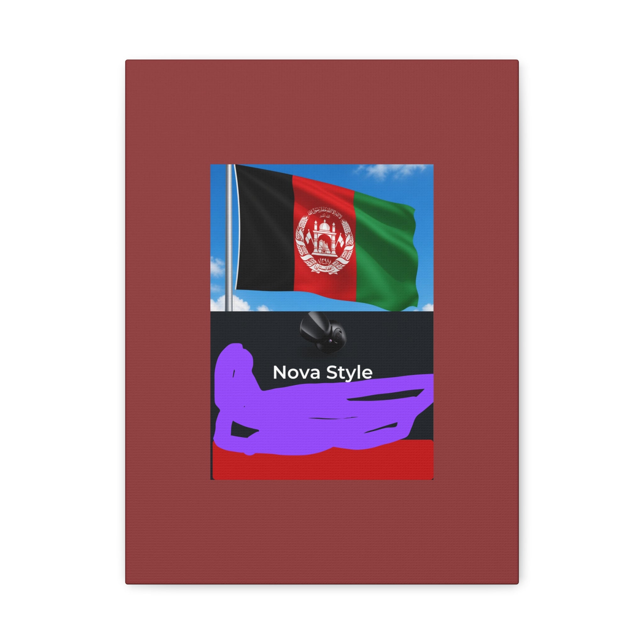 Afghan Flag Matte Canvas Print — Stretched 1.25" Wall Art