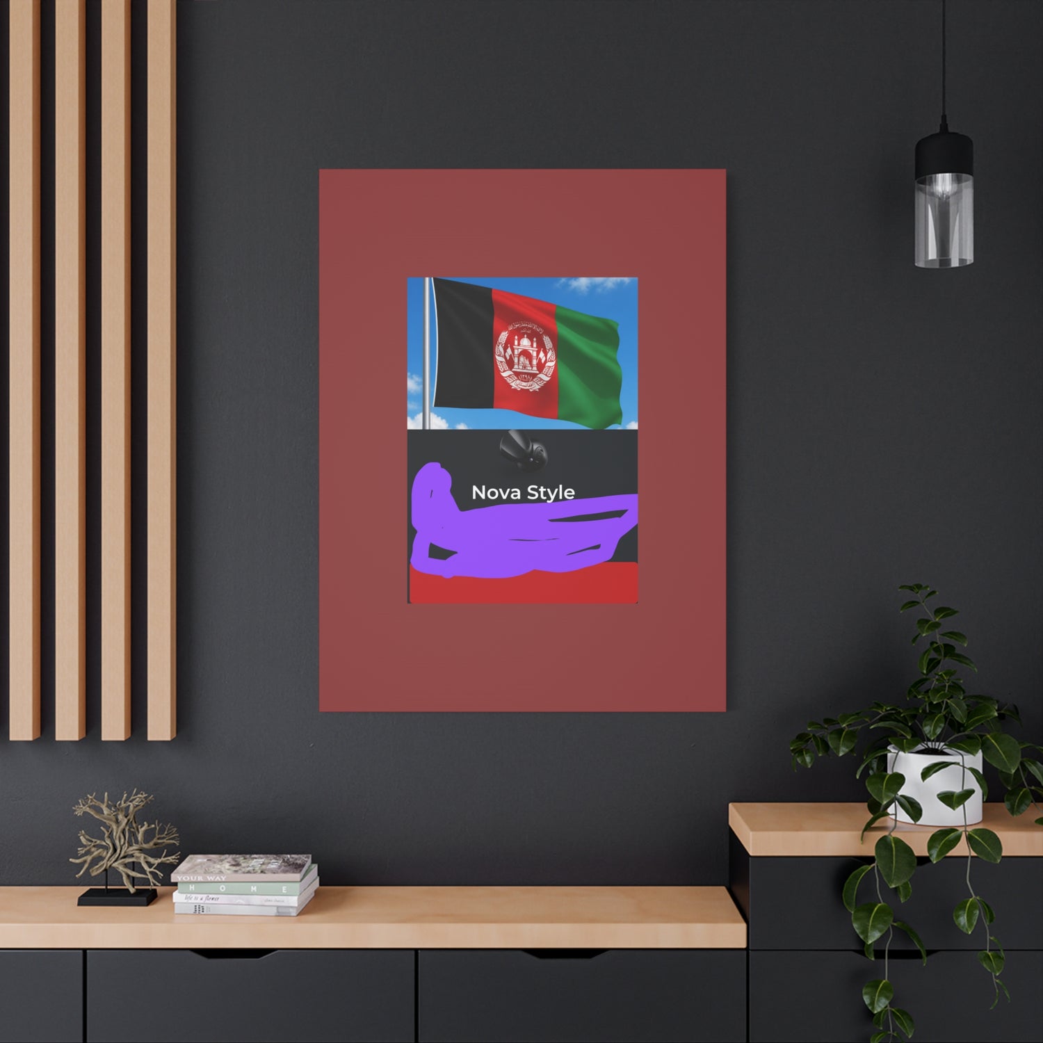 Afghan Flag Matte Canvas Print — Stretched 1.25" Wall Art