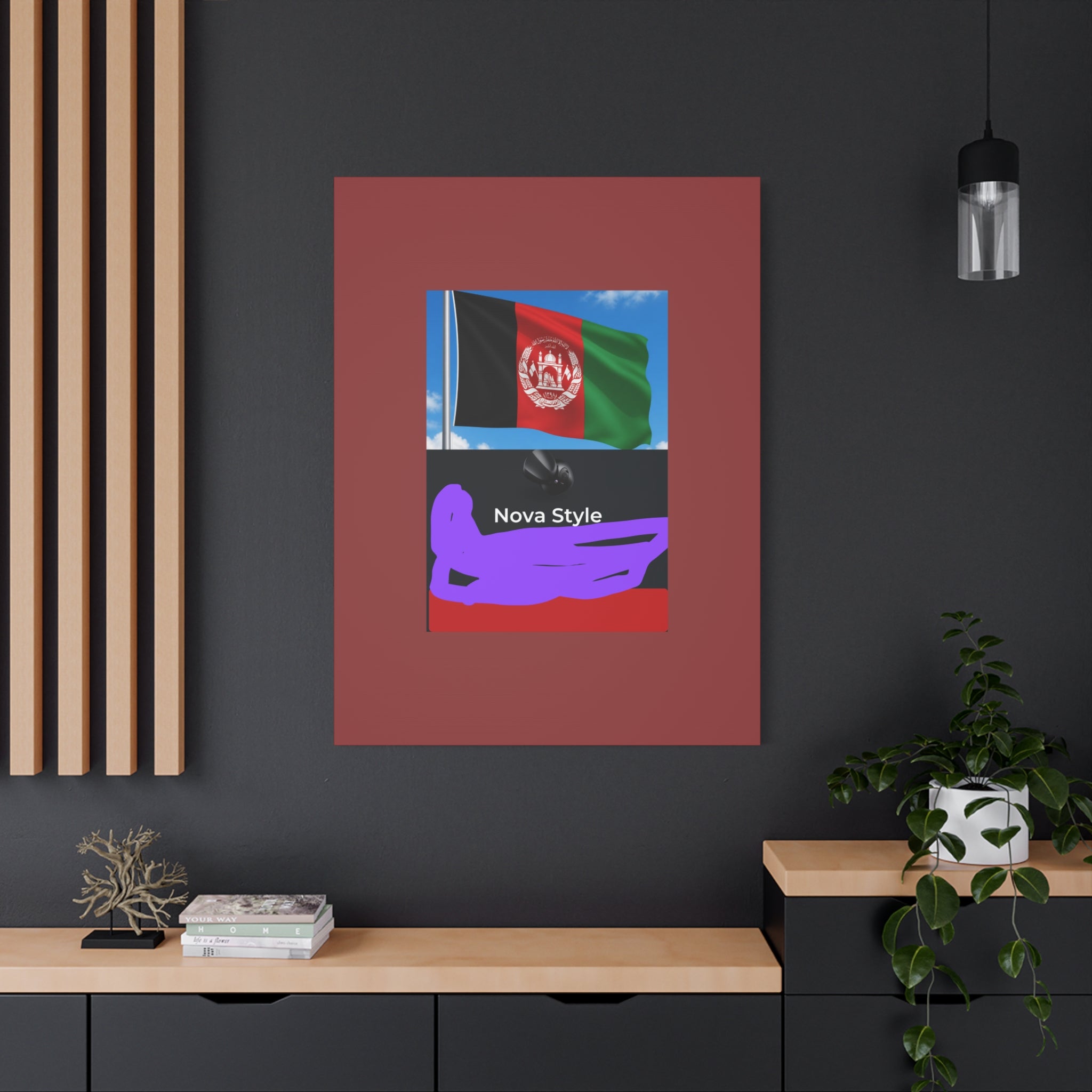 Afghan Flag Matte Canvas Print — Stretched 1.25" Wall Art