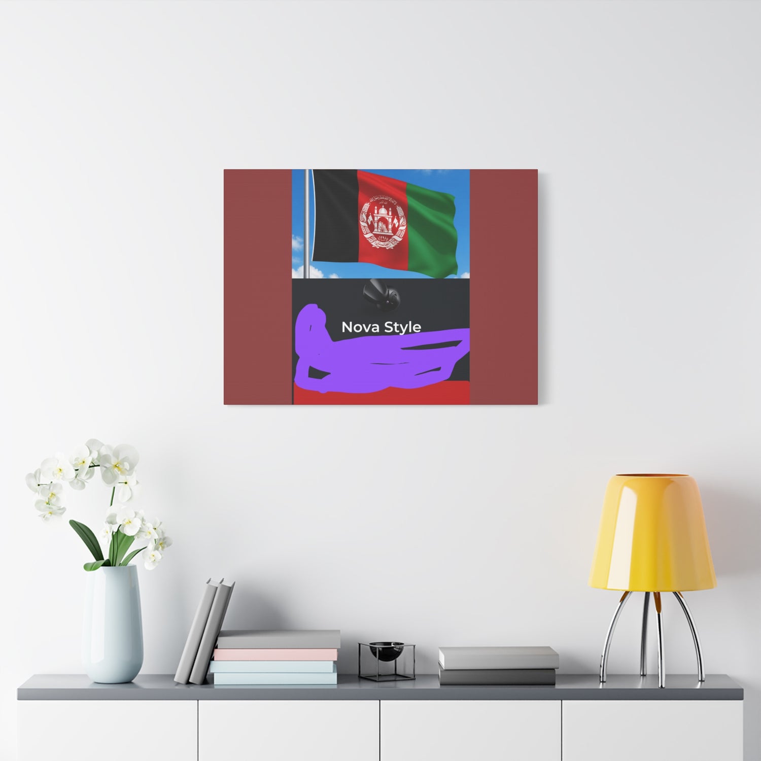 Afghan Flag Matte Canvas Print — Stretched 1.25" Wall Art