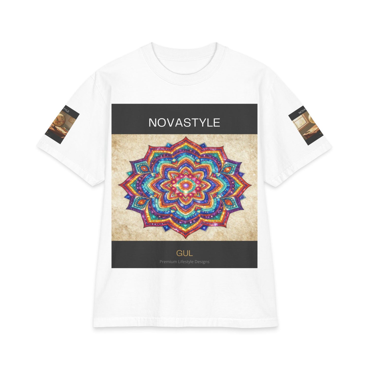 T-Shirt — NOVASTYLE Colorful Mandala &amp; Bonsai Graphic Tee