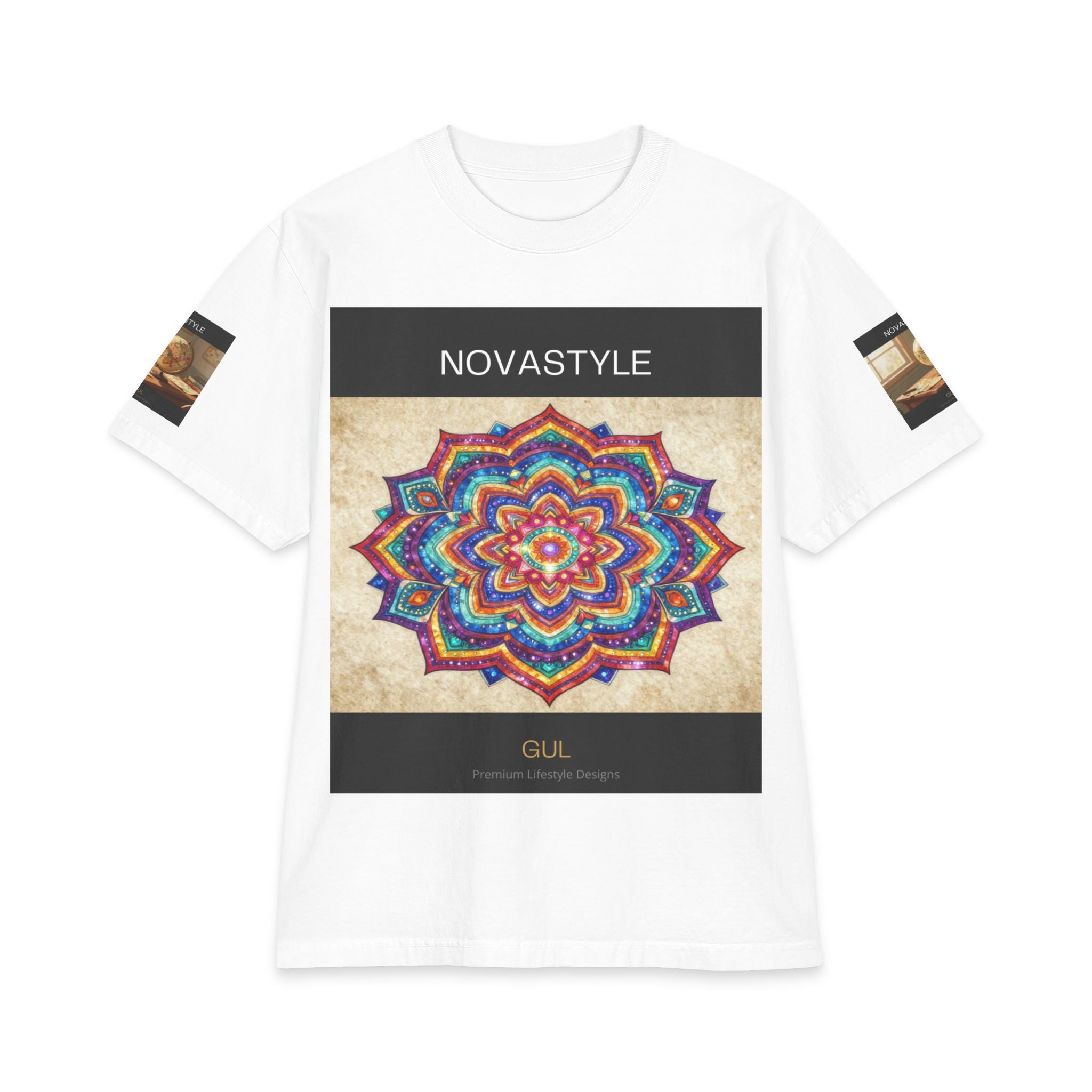 T-Shirt — NOVASTYLE Colorful Mandala &amp; Bonsai Graphic Tee