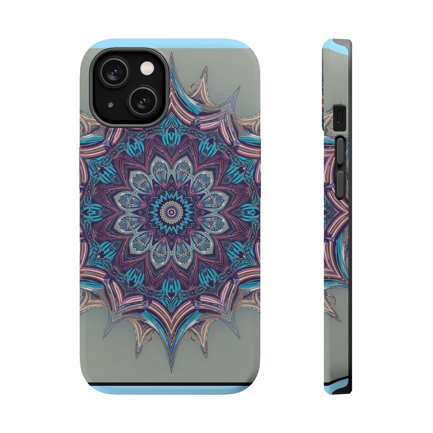 Phone Case — Blue Purple Mandala Magnetic Impact-Resistant Case