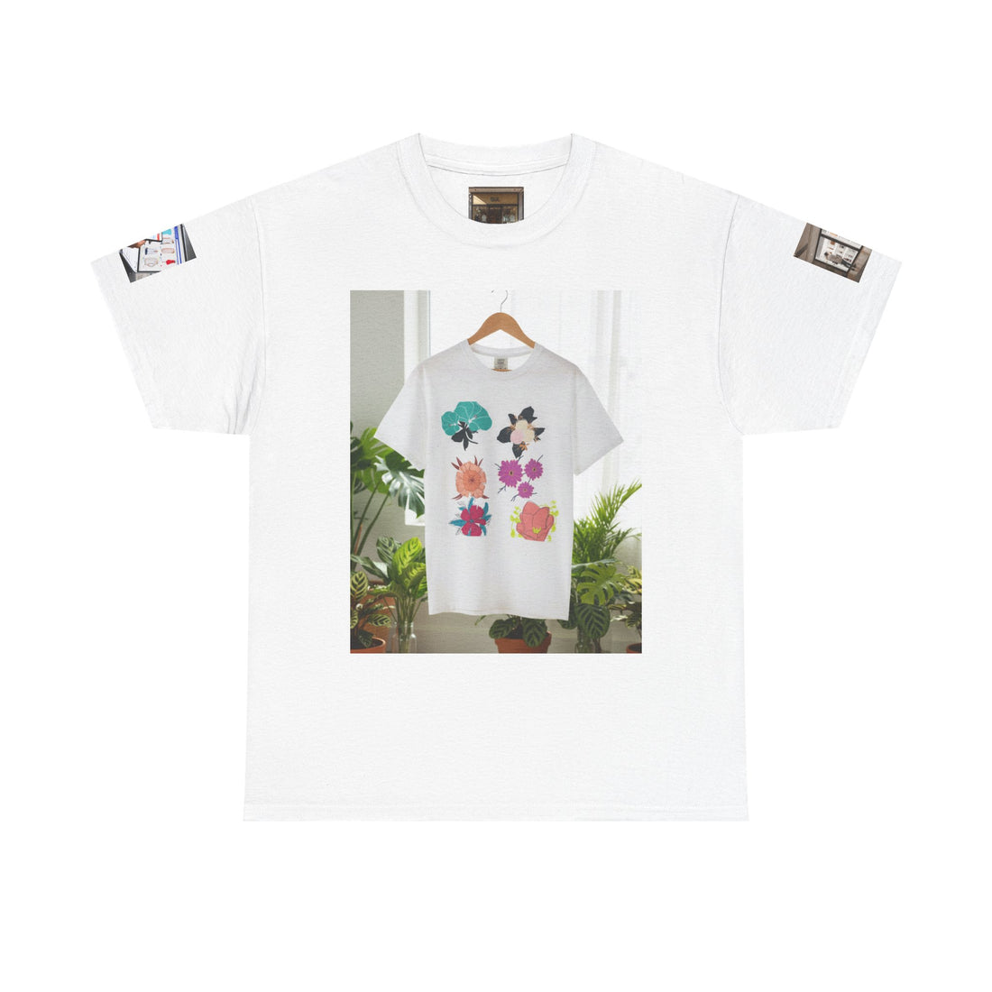 Floral Graphic Tee — GUL Botanical Print Cotton Shirt