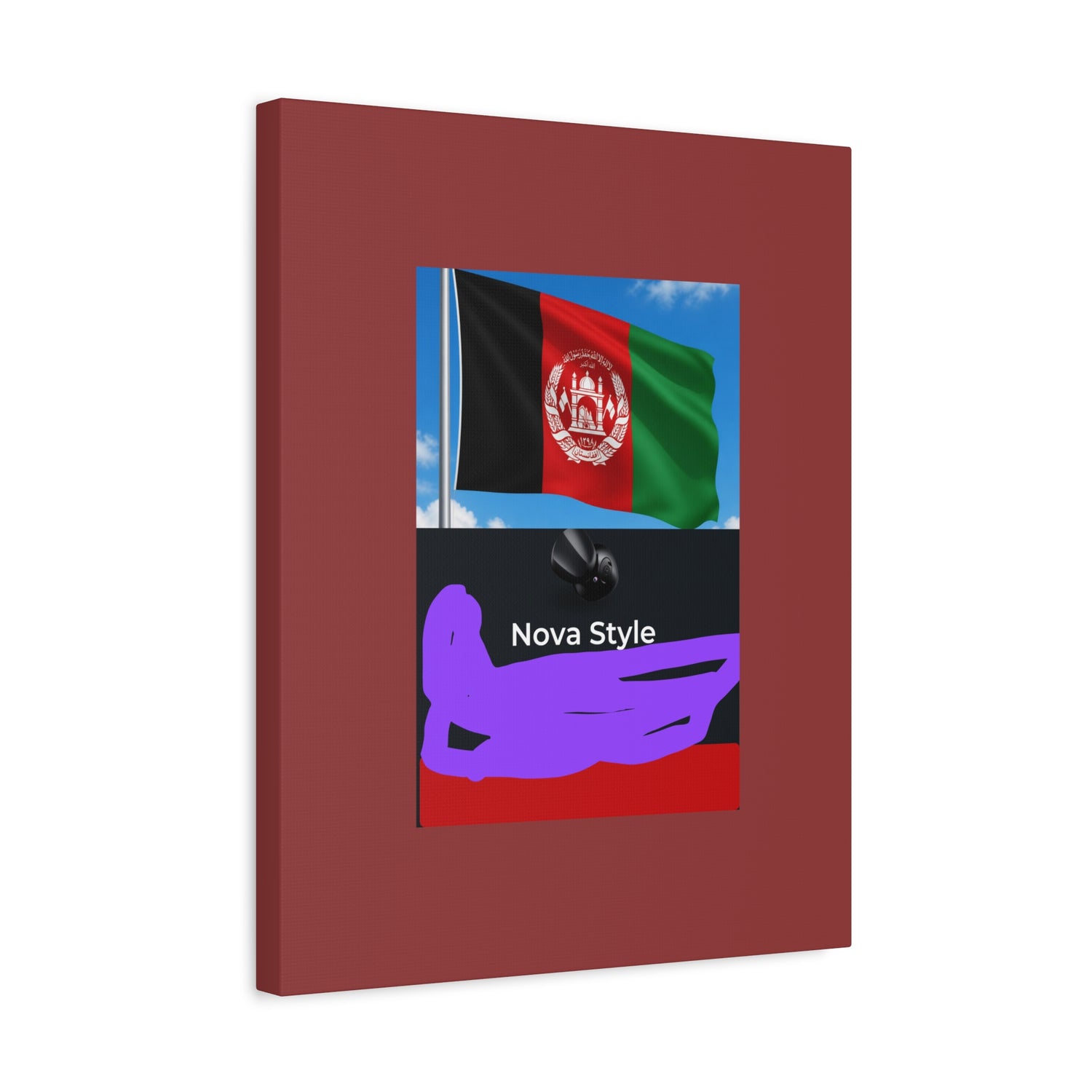 Afghan Flag Matte Canvas Print — Stretched 1.25" Wall Art