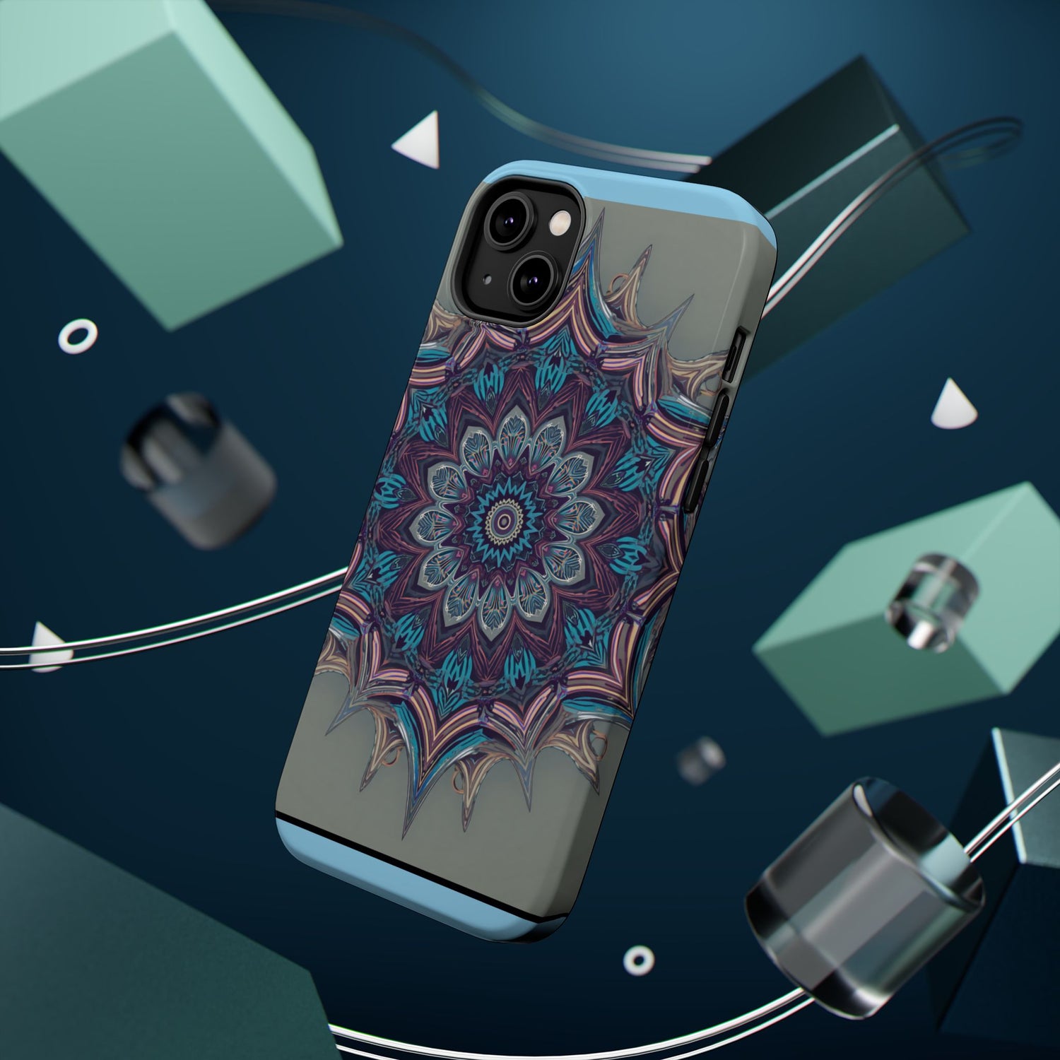 Phone Case — Blue Purple Mandala Magnetic Impact-Resistant Case