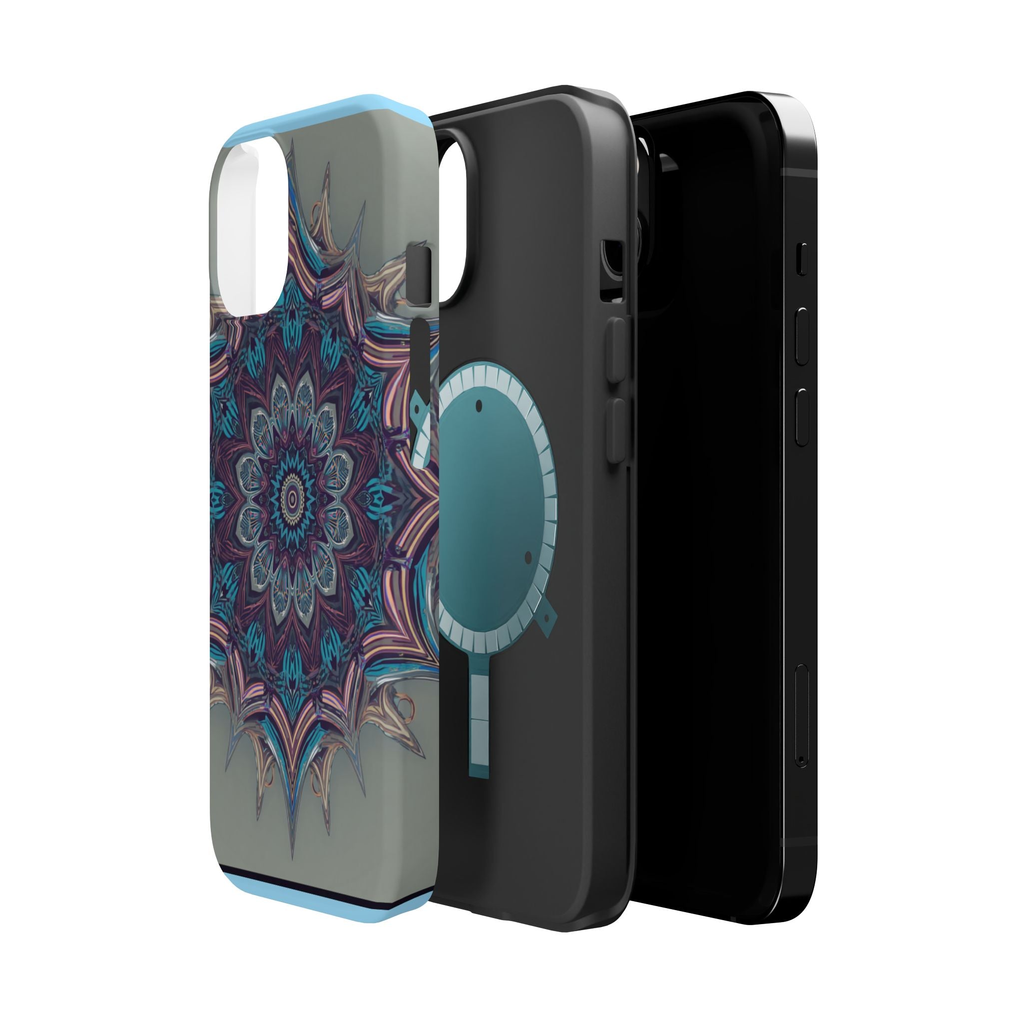 Phone Case — Blue Purple Mandala Magnetic Impact-Resistant Case