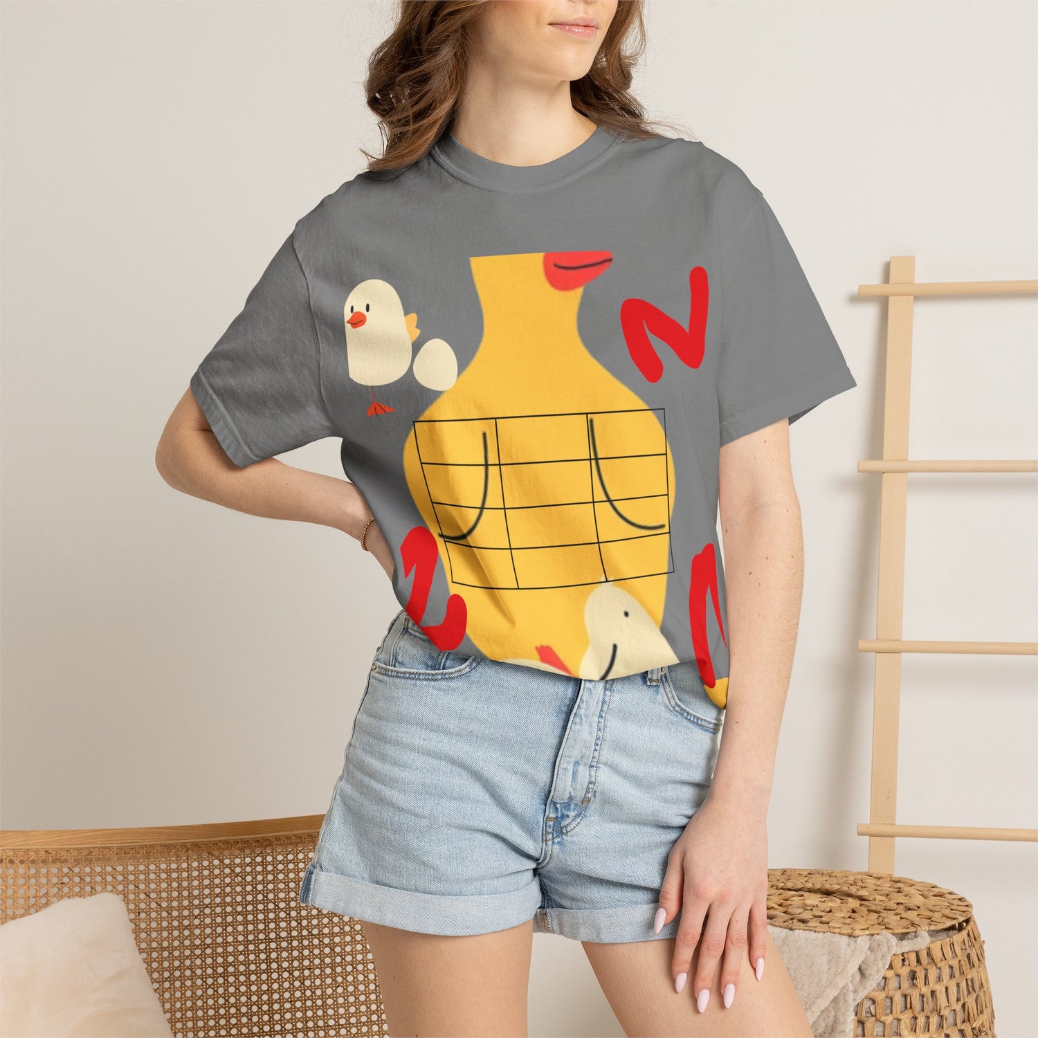 Graphic T-Shirt — Playful Koi &amp; Vase Collage Tee (OVASTYLE Brand)