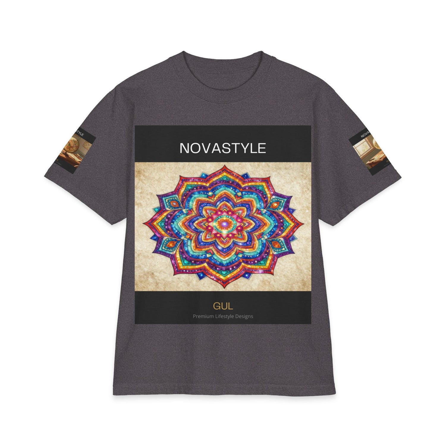 T-Shirt — NOVASTYLE Colorful Mandala &amp; Bonsai Graphic Tee
