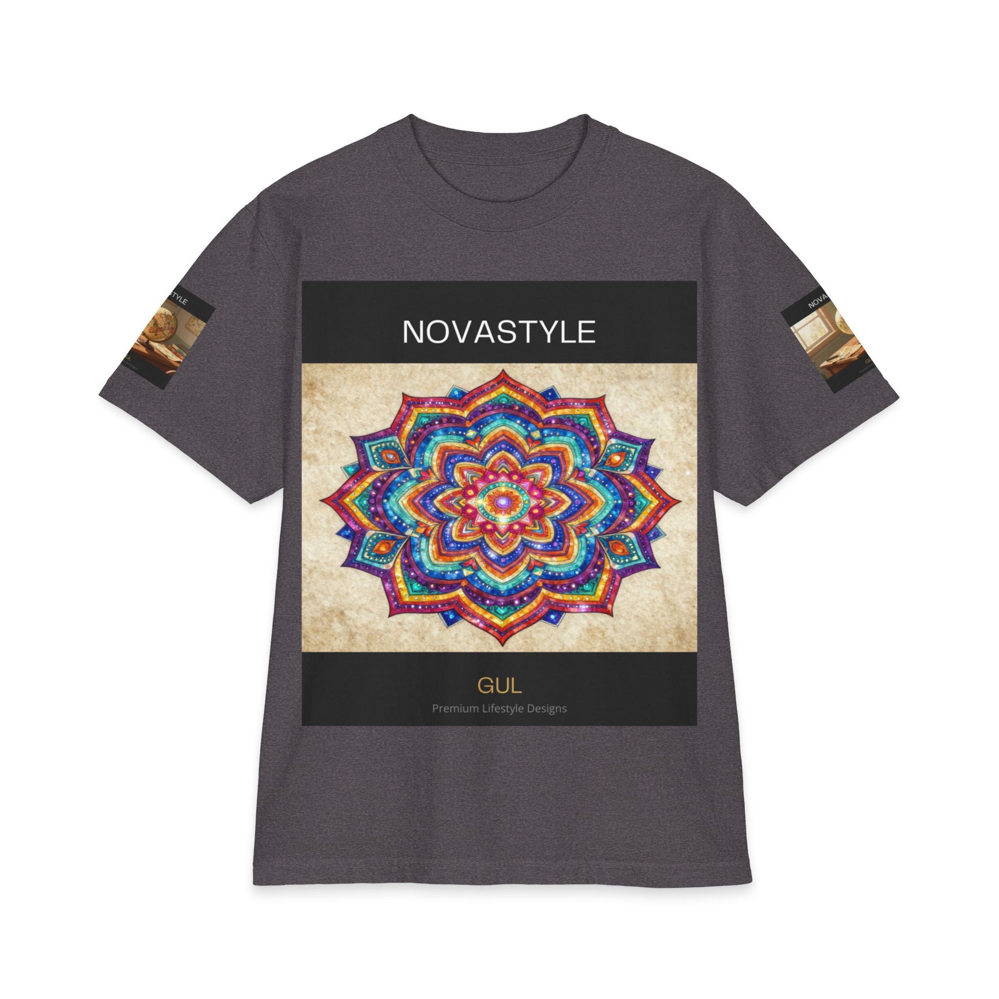 T-Shirt — NOVASTYLE Colorful Mandala &amp; Bonsai Graphic Tee