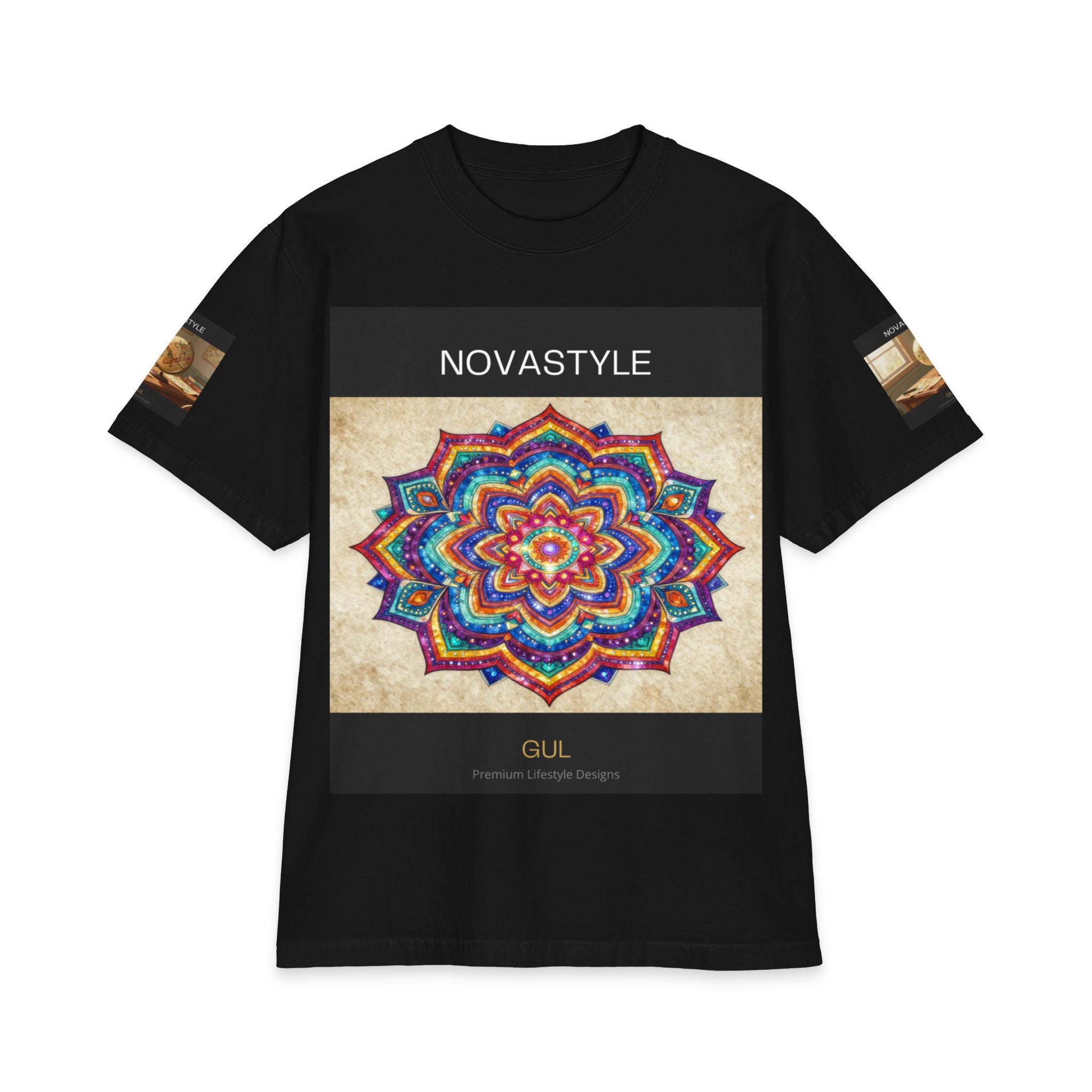 T-Shirt — NOVASTYLE Colorful Mandala &amp; Bonsai Graphic Tee