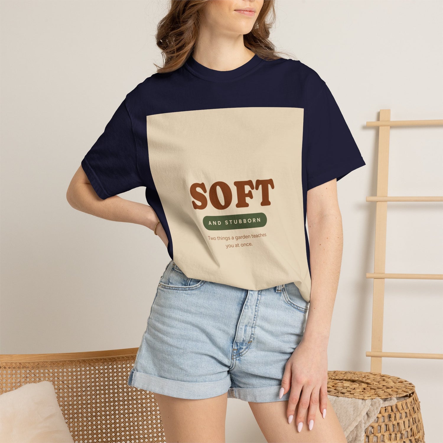 Soft and Stubborn T-Shirt — Retro Cream Graphic Tee