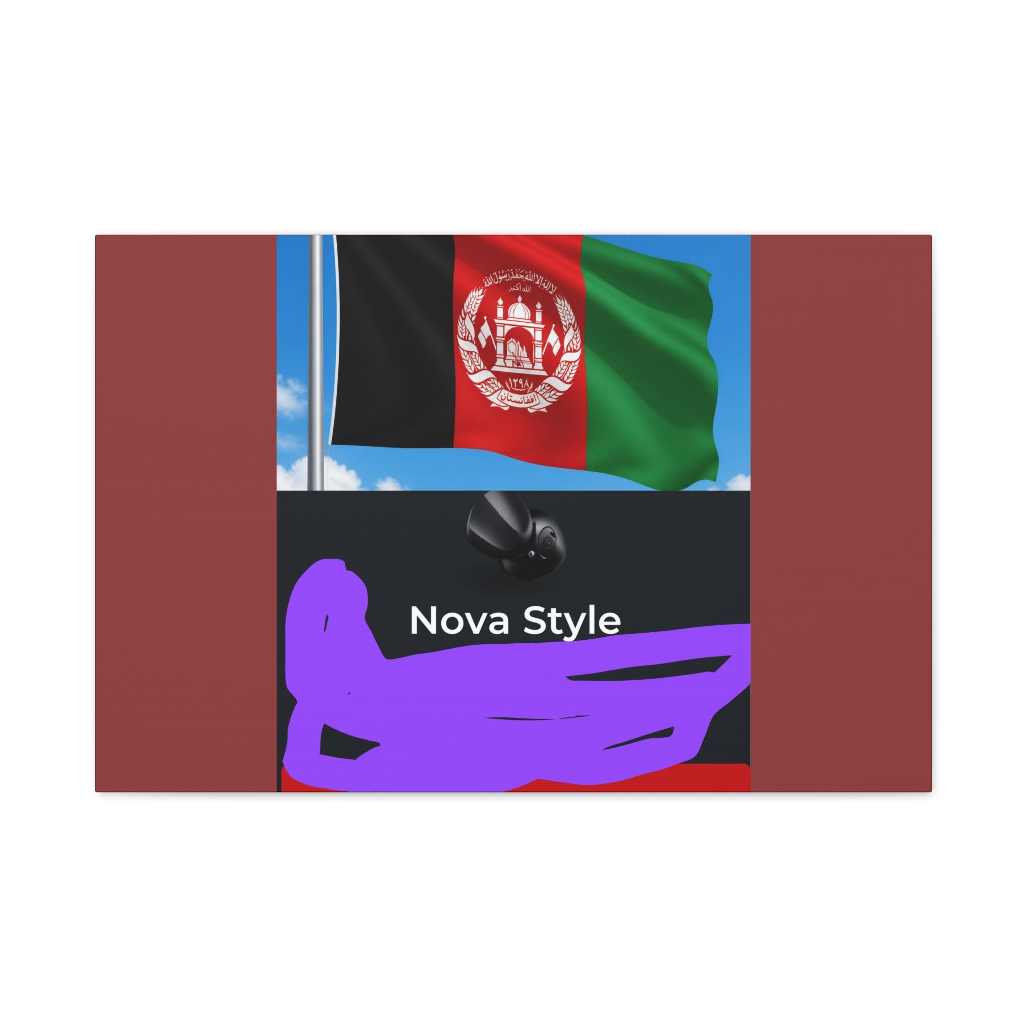 Afghan Flag Matte Canvas Print — Stretched 1.25" Wall Art