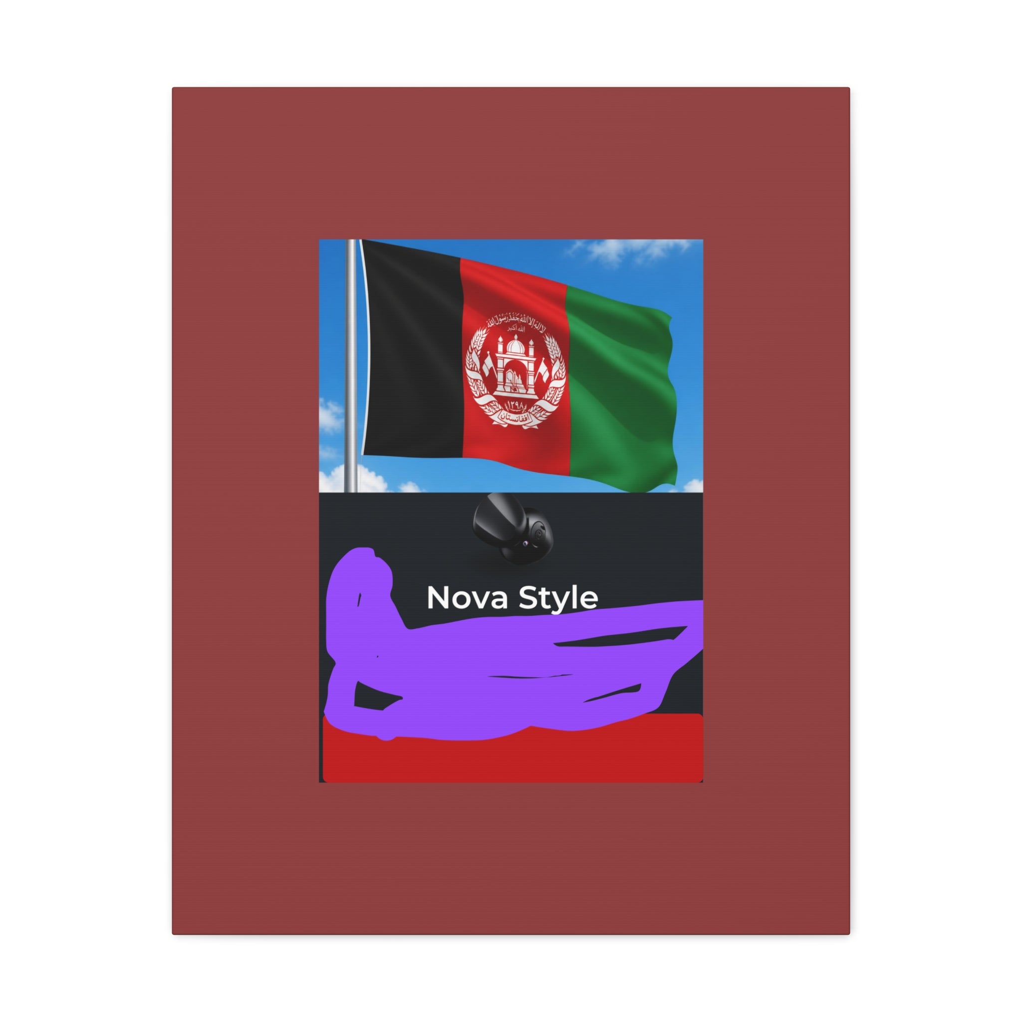 Afghan Flag Matte Canvas Print — Stretched 1.25" Wall Art