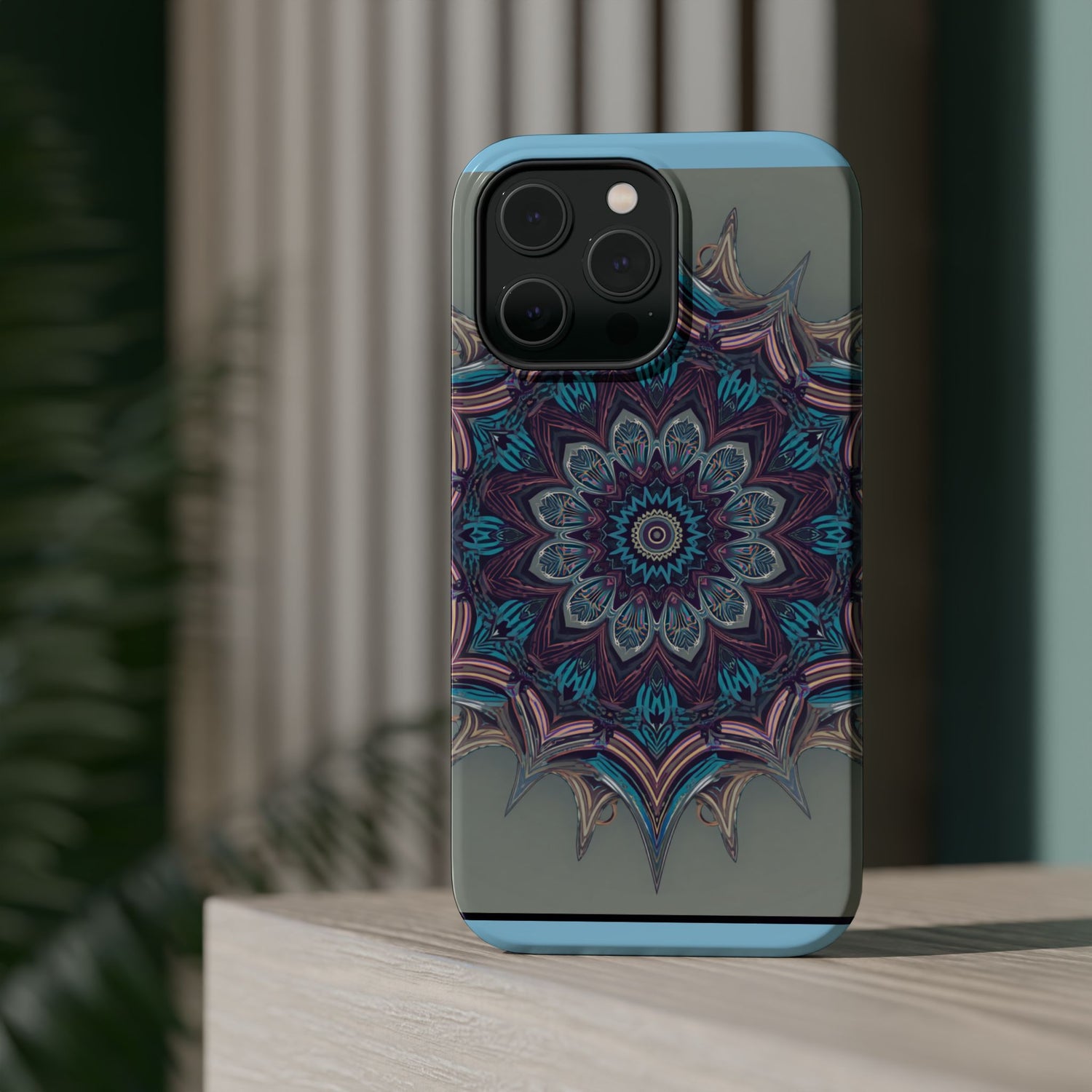 Phone Case — Blue Purple Mandala Magnetic Impact-Resistant Case