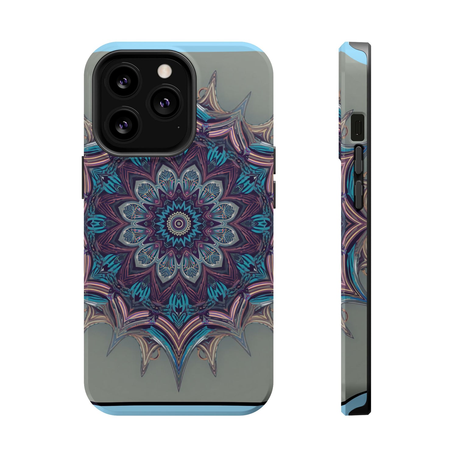 Phone Case — Blue Purple Mandala Magnetic Impact-Resistant Case